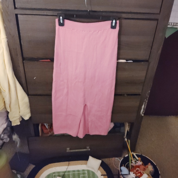 FREE PEOPLE Skyline Midi Skirt - Pink Size Medium - Picture 9 of 11